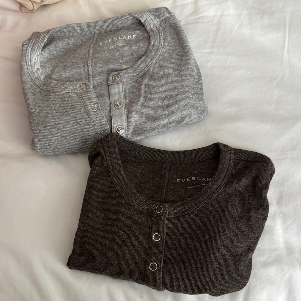 *BUNDLE* Everlane snap ribbed long sleeves (size small)